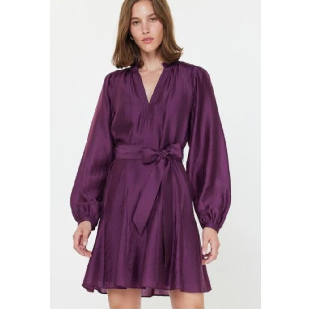 NWT Current Air Godet dress boysenberry purple sz L